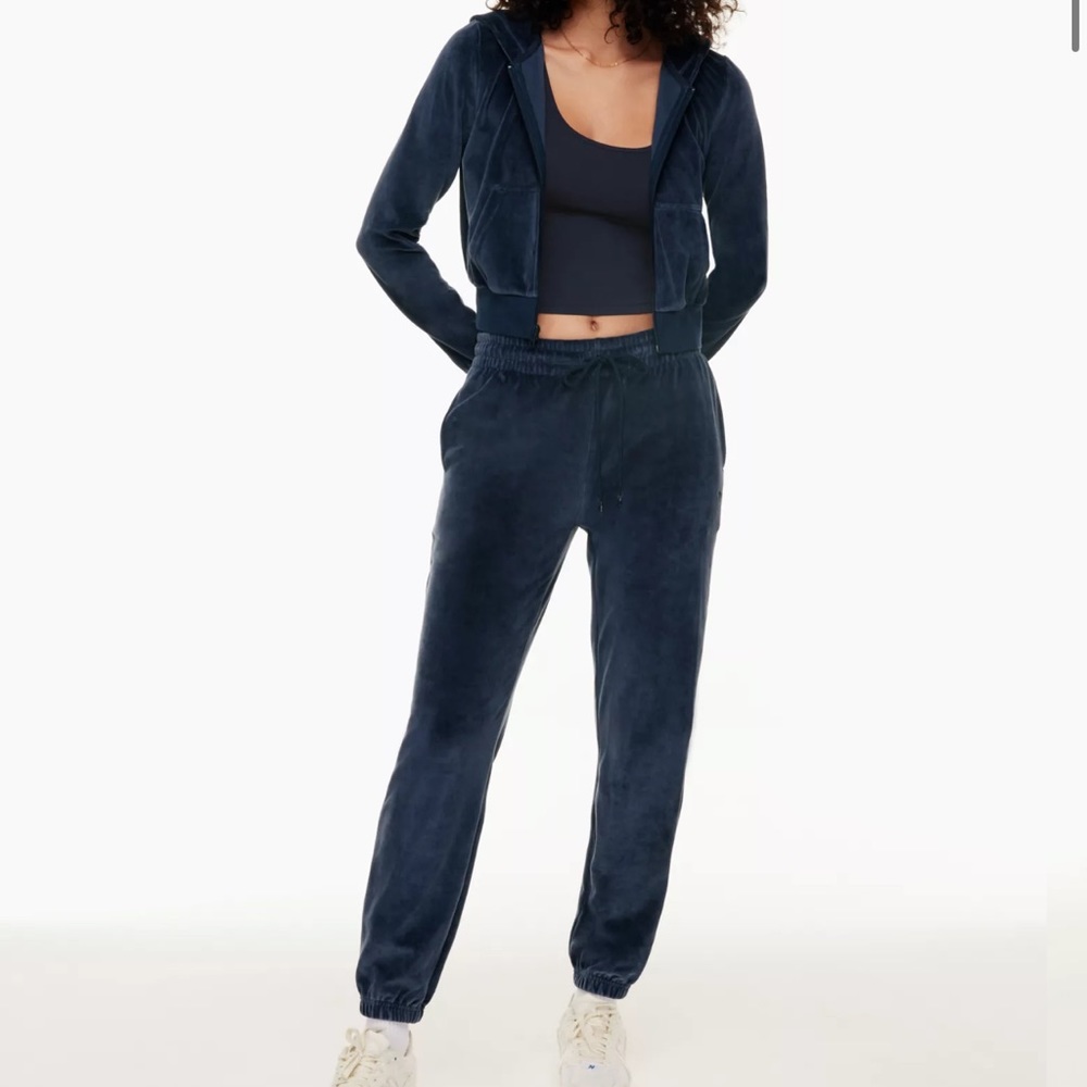 Aritzia TNA Velour Montcalm joggers and velour hoodie